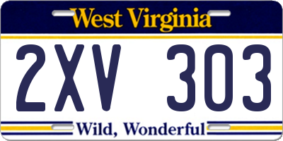 WV license plate 2XV303