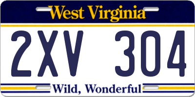 WV license plate 2XV304