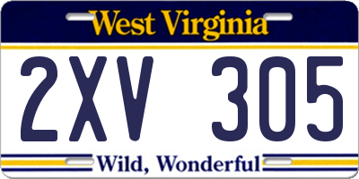 WV license plate 2XV305