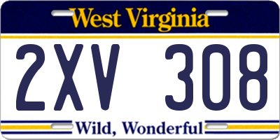 WV license plate 2XV308