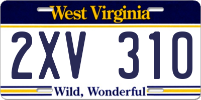 WV license plate 2XV310