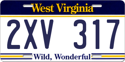 WV license plate 2XV317