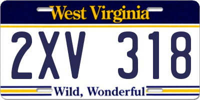 WV license plate 2XV318