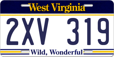 WV license plate 2XV319