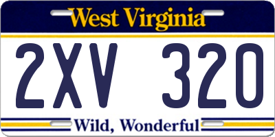 WV license plate 2XV320