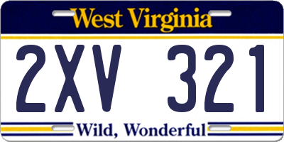WV license plate 2XV321
