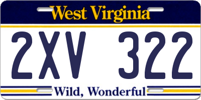 WV license plate 2XV322