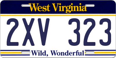 WV license plate 2XV323