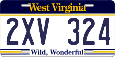 WV license plate 2XV324