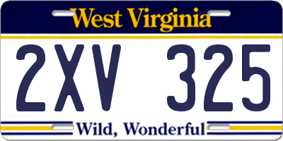 WV license plate 2XV325