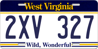 WV license plate 2XV327