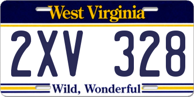 WV license plate 2XV328