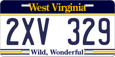 WV license plate 2XV329