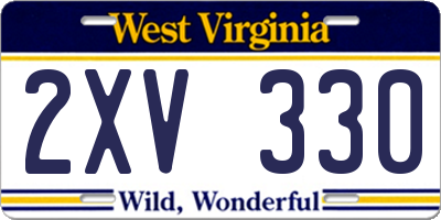WV license plate 2XV330