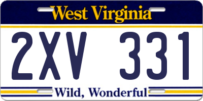 WV license plate 2XV331