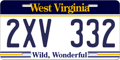WV license plate 2XV332