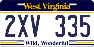 WV license plate 2XV335