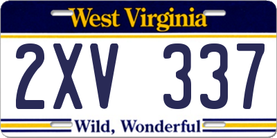 WV license plate 2XV337