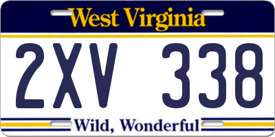 WV license plate 2XV338