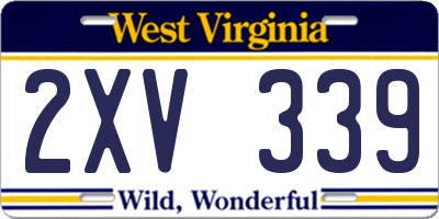 WV license plate 2XV339