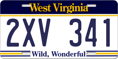 WV license plate 2XV341