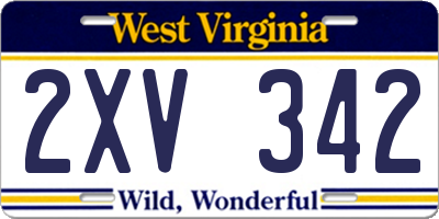 WV license plate 2XV342