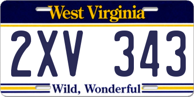 WV license plate 2XV343