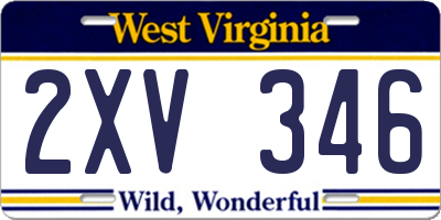 WV license plate 2XV346