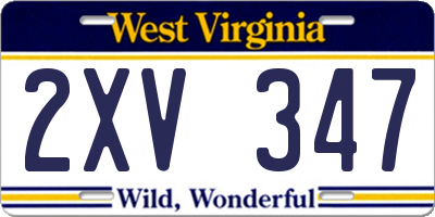 WV license plate 2XV347