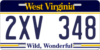 WV license plate 2XV348