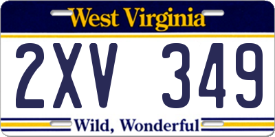 WV license plate 2XV349