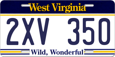 WV license plate 2XV350