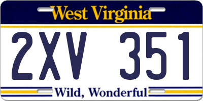 WV license plate 2XV351