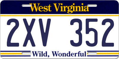 WV license plate 2XV352