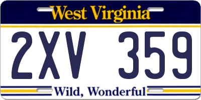 WV license plate 2XV359