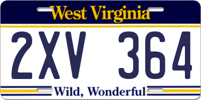 WV license plate 2XV364