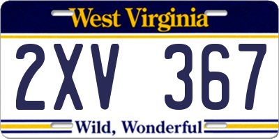 WV license plate 2XV367