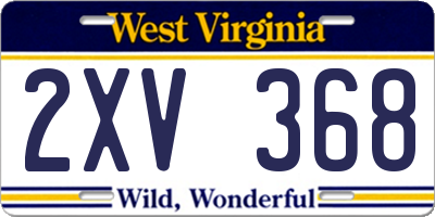 WV license plate 2XV368