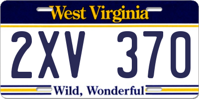 WV license plate 2XV370