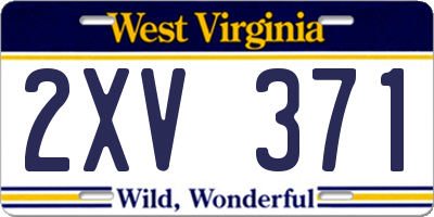 WV license plate 2XV371
