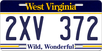WV license plate 2XV372