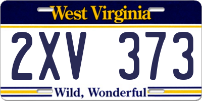 WV license plate 2XV373