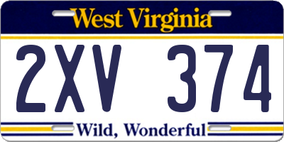 WV license plate 2XV374