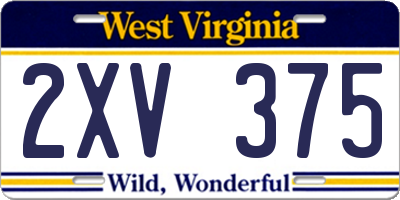 WV license plate 2XV375