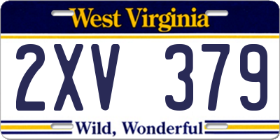 WV license plate 2XV379