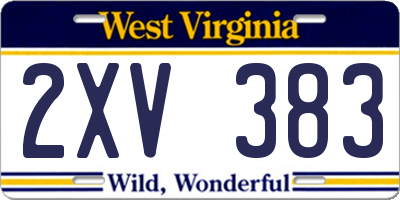 WV license plate 2XV383