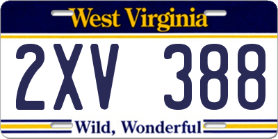WV license plate 2XV388