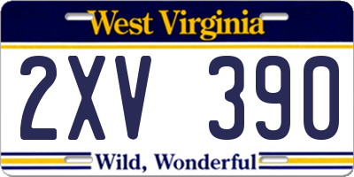 WV license plate 2XV390