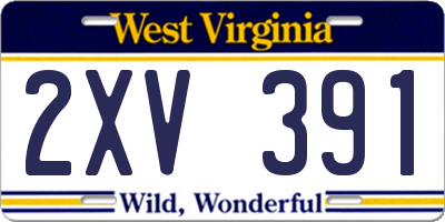 WV license plate 2XV391