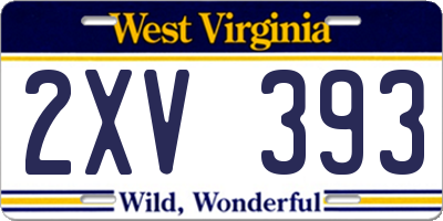 WV license plate 2XV393